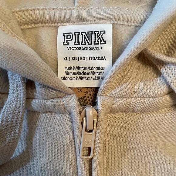 NWT: Victoria’s Secret PINK Soft Fleece Full Zip Hooded Sweatshirt:  X-Large - Picture 7 of 9
